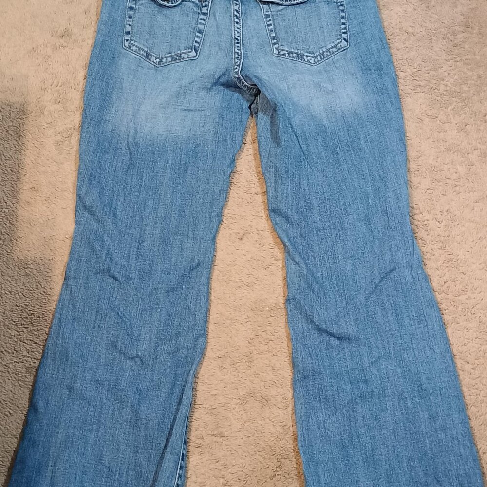 Aeropostale Jeans Womens 14 Regular Medium Wash Low Rise Flare Denim Y2K Retro S - Picture 7 of 7